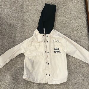 Cream and Black Hooded Jacket with Smile Today Zara- Smiley World